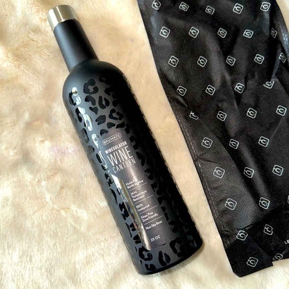 NEW! BRUMATE Onyx Leopard Winesulator 2.0 Wine Canteen 25oz New in Box GORGEOUS! - Picture 2 of 16